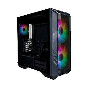 Gabinete Cooler Master Haf 500 Lateral Vidro 2 Fans Argb 200mm Preto