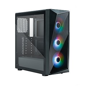 Gabinete Cooler Master Cmp 520 Lateral De Vidro 3 Fans Led Argb- Preto