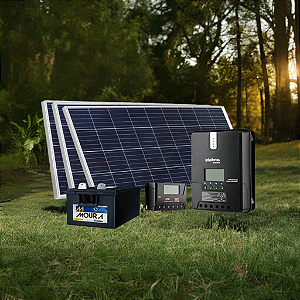Gerador Solar Off Grid Intelbras 160Wp 590Wh/D Pwm 12Vcc 220Ah Autonomia 3 Dia