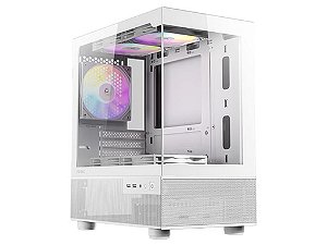 Gabinete Gamer Antec Cx200m Rgb Elite Lateral De Vidro Temperado Micro-atx/itx 5 Fans 120mm Branco -