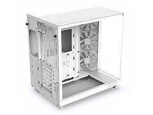 Gabinete Gamer Nzxt H6 Flow Branco Lateral De Vidro Temperado Atx/micro-atx/mini-itx Branco Com 3 Fa