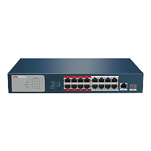 Switch 18 Portas Hikvision 10/100 16 Poe Ativo Ds-3E0318P-E/M