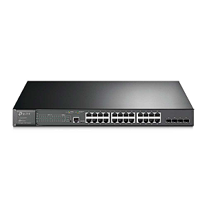 Switch Gerenciavel L2+ Tp-Link Com 24 Portas Gigabit Poe+ E 4 Slots Sfp