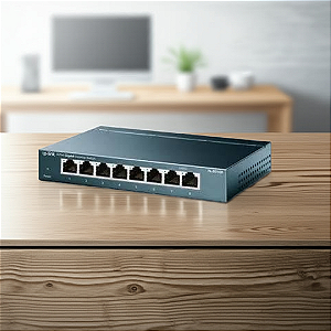 Switch 8 Portas TP-LINK TL-SG1008P Mesa Giga 10/100/1000Mbps