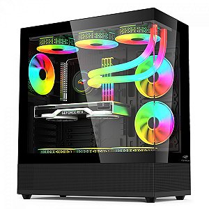 Gabinete Gamer C3Tech Aquarius Mt-G850Bk Sem Fonte Preto