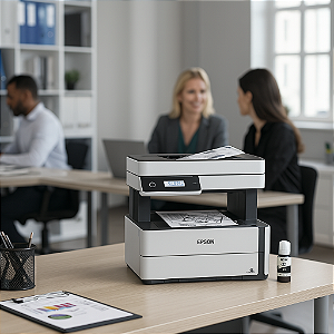 Multifuncional Epson Ecotank M3180 Mono (Wi-Fi/ Ethernet/ Fax/ Duplex/ PCL/ ADS) Branca
