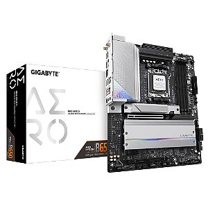 Placa Mãe Gigabyte B650 AERO G WIFI PRETO/BRANCO (AM5/4xDDR5/HDMI/USB 3.2/M.2)