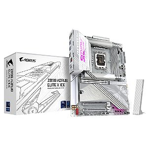 Placa Mãe Gigabyte Z890 AORUS ELITE X ICE WIFI 7 (LGA 1851/4xDDR5/Thunderbolt 4/USB4 TYPE-C/HDMI/M.2/2.5GbE)