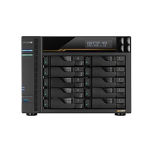 Storage ASUSTOR 10-Baias AS6810T - AMD Ryzen V3C14 Quad-Core 2.3GHz (boost até 3.8GHz), 16GB ECC DDR5, 2 x 10 Gigabit Ethernet, 2 x 5 Gigabit Ethernet, 4 x M.2 NVMe, Torre