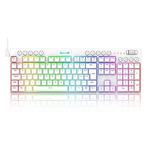 Teclado Mecânico Redragon Horus, c/ Cabo 1,5m, USB, RGB, Switch Marrom, ABNT2, Branco- K619-RGB (PTBROWN)