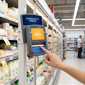 Terminal Consulta de Preço GERTEC G2-S Busca Preço Display Colorido Ethernet/Wi-fi C/Voz