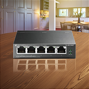 Switch 5P Tp-Link Gigabit 4 Portas Poe+ Tl-Sg1005P