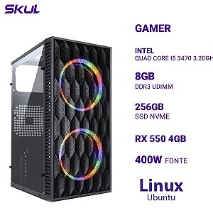 PC 5000 I5 3470 3.20ghz 8gb 256gb Nvme Rx 550 4gb Fonte 400w Ubuntu