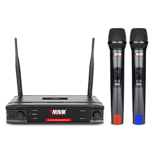 Microfone Uhf Dupla Frequência Fixa Transmissão Digital