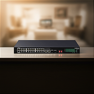 Switch 24 Portas Intelbras Fast + 2 Gigabit + 2 Sfp Hi-Poe S1126F-Hpa