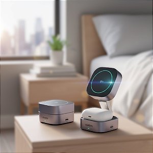 Carregador Magnetico Ugreen W702 2 Em 1 Com Entrada Usb-C E Saida Usb-C