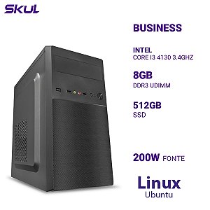 Computador B300 Core I3 4130 3.4ghz Memória 8gb Ddr3 Ssd 512gb Fonte 200w Linux Ubuntu