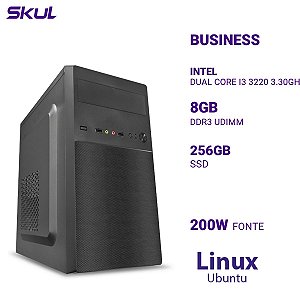 Computador B300 Dual Core I3 3220 3.30ghz Mem 8gb Ddr3 Ssd 256gb Fonte 200w Linux Ubuntu