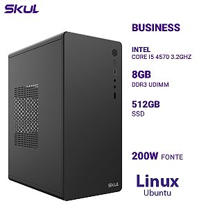 Computador B500 Core I5 4570 3.2ghz Memória 8gb Ddr3 Ssd 512gb Fonte 200w Linux Ubuntu