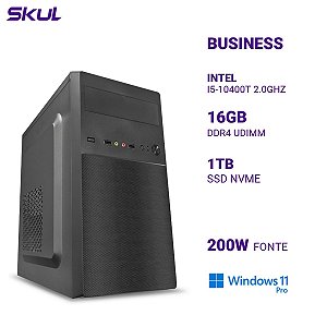 Computador B500 I5-10400t 2.0ghz Memória 16gb Ddr4 Ssd 1tb Nvme Fonte 200w Windows 11 Pro
