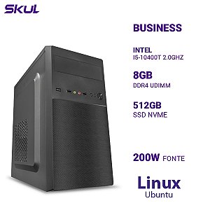 Computador B500 I5-10400t 2.0ghz Memória 8gb Ddr4 Ssd 512gb Nvme Fonte 200w Linux Ubuntu