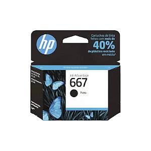 Cartucho Tinta HP 667 Preto - 3YM79AB