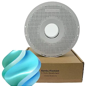 Filamento Bambu Lab Pla Seda Azul Havai (Azul-Verde) Com Carretel Reutilizavel - 2790