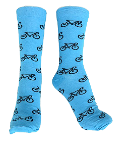 Meia ciclista com bicicletas
