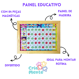 Quadro Educativo Infantil Minha Rotina Estrelinhas Babebi - Brinquedos  Educativos Pedagógicos de Madeira