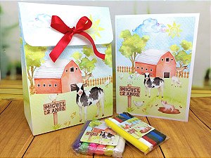 Kit colorir e modelar com sacolinha G - fazendinha
