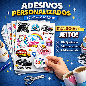 Folha de adesivos personalizados A4