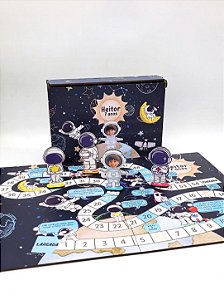 Jogo de tabuleiro MDF de encaixe com caixinha de MDF - astronauta