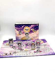 Jogo de tabuleiro MDF de encaixe com caixinha de MDF - astronauta menina