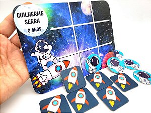 Jogo da velha cartonado - astronauta com nave espacial