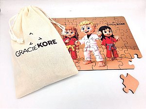 Quebra-cabeça 48 peças MDF com saquinho de algodão personalizado