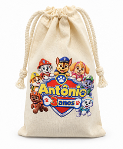 Saquinho de algodão cru personalizado 15x25cm