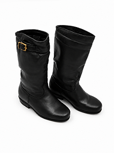 BOTA DE COURO INFANTIL SOLADO EM LATEX