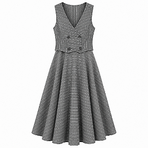 Conjunto Saia e Colete Xadrez Tam EG