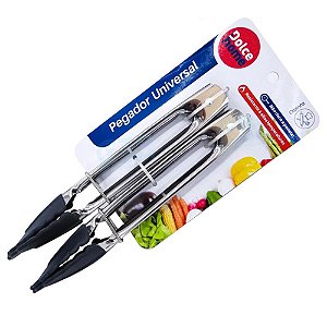 Pegador De Silicone Inox Cinza 18 Cm 2 Unidades