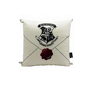 Almofada Fibra Veludo Carta Hogwarts 40 x 40 Cm