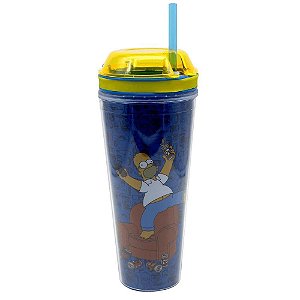 Copo Canudo 2 em 1 Homer Duff 650 Ml