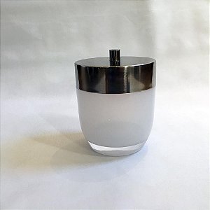 Porta Algodão Com Tampa Cromada KY744 - BRANCO