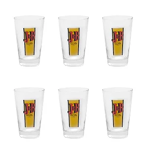 Jogo De 6 Copos Para Whisky Em Vidro J&B 395 Ml