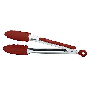 Pegador Em Silicone E Aço Inox Vermelho 34 Cm D6111-VM