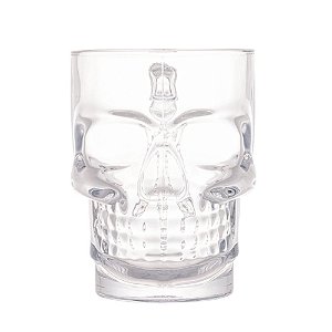 Caneca Caveira Rock Style Vidro 510 Ml