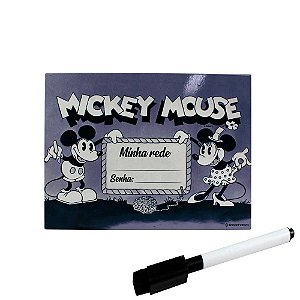 Quadro de  metal com caneta Mickey E Minnie 26 X 19 Cm