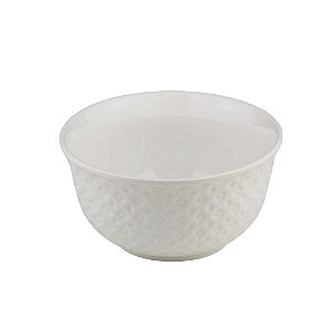 Bowl De Porcelana New Bone Losango Branco 12,5 X 6,5 Cm