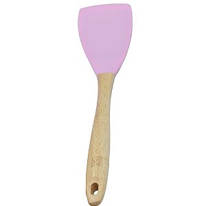 Espátula de Silicone com Cabo de Madeira Rosa FEN7168D
