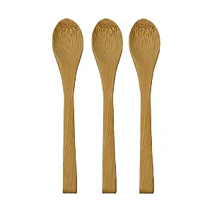 Kit 3 Colheres Em Bambu 16 Cm