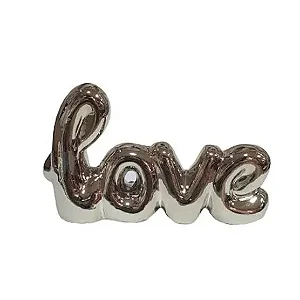 Palavra Decorativa De Ceramica Love Hand Writing Black Niquel Lyor R.4530